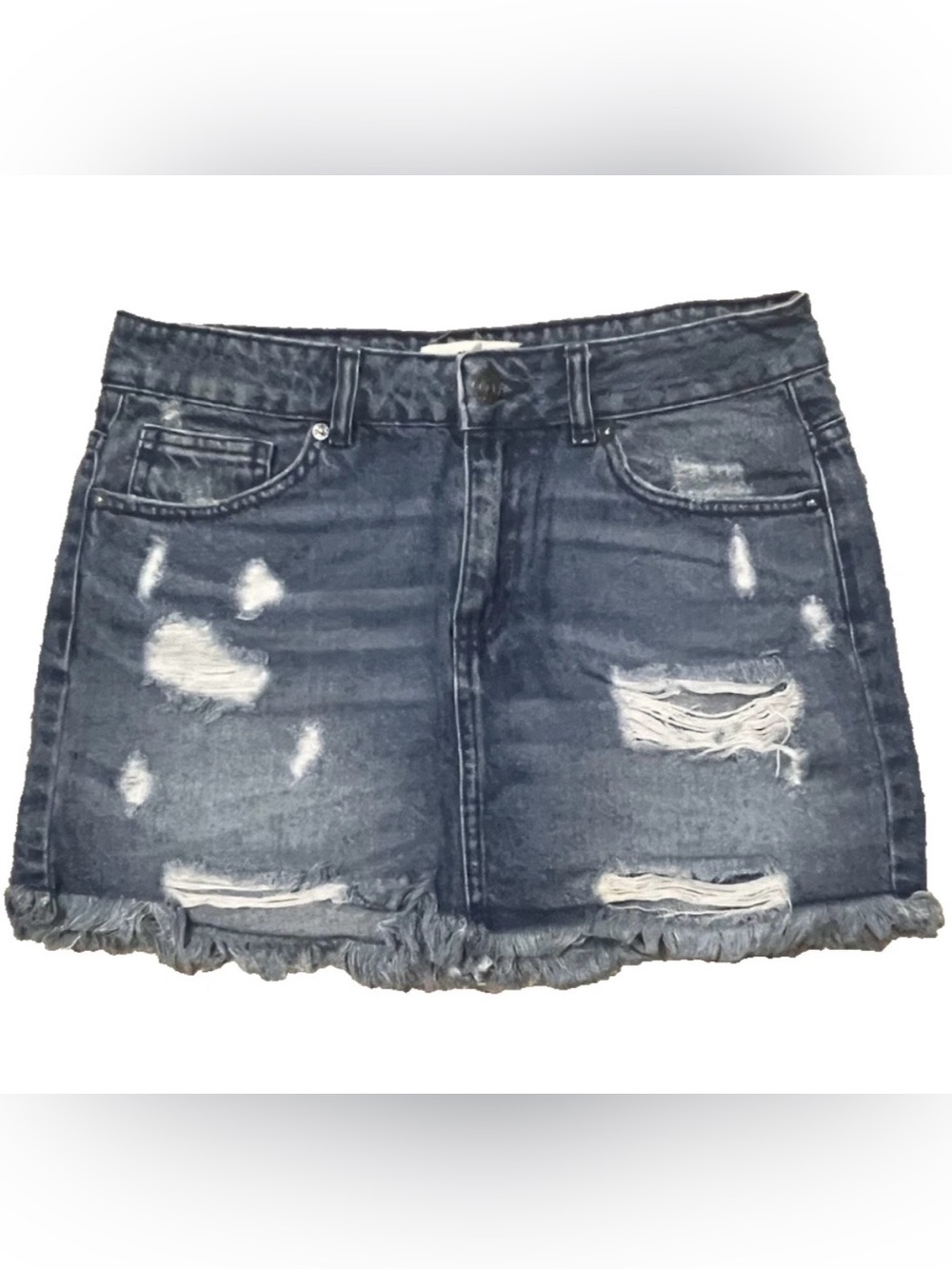 Free People We The Free Distressed Denim Skirt Size 4
